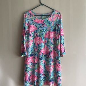 Lilly Pulitzer, A-line “flamenco beach” print dress.  Great condition. Size M.